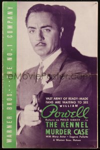 1p0578 KENNEL MURDER CASE pressbook 1933 William Powell as detective Philo Vance, ultra rare!