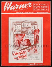 1p1654 KEY LARGO Brazilian pressbook 1949 Humphrey Bogart, Lauren Bacall, Robinson, Huston, rare!