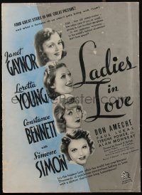 1p0137 LADIES IN LOVE 16x22 pressbook 1936 Janet Gaynor, Loretta Young, Bennett, Simone Simon, rare!