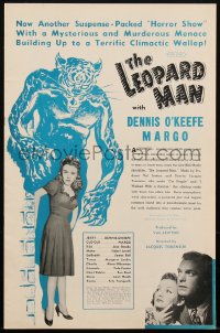 1p0584 LEOPARD MAN pressbook 1943 Jacques Tourneur, Val Lewton, cool cat monster art, ultra rare!