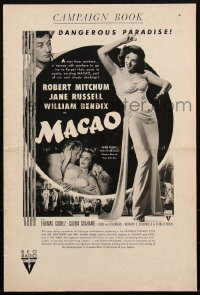 1p0589 MACAO pressbook 1952 Josef von Sternberg, Robert Mitchum & sexy Jane Russell, ultra rare!