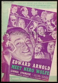 1p0593 MEET NERO WOLFE pressbook 1936 Edward Arnold, Stander, Perry, Rita Hayworth shown, rare!