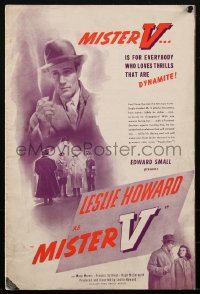 1p0595 MISTER V pressbook 1941 Leslie Howard is helping England to victory in WWII, very rare!