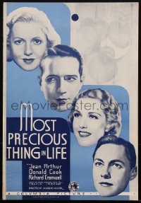 1p0596 MOST PRECIOUS THING IN LIFE pressbook 1934 Jean Arthur, Cook, Cromwell, Louise, ultra rare!