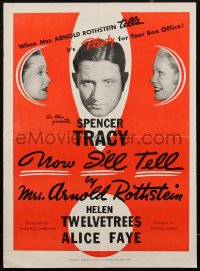 1p0144 NOW I'LL TELL 16x22 pressbook 1934 Spencer Tracy, Alice Faye, Helen Twelvetrees, very rare!