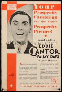 1p0602 PALMY DAYS pressbook 1931 great images of wacky Eddie Cantor & sexy Goldwyn girls!