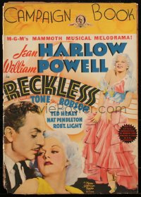 1p0604 RECKLESS pressbook 1935 sexy Jean Harlow, William Powell, Three Stooges, ultra rare!