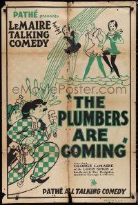 1p1590 PLUMBERS ARE COMING 1sh 1929 thieves impersonate plumbers w/ disastrous results, ultra rare!