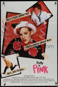 1p0941 PRETTY IN PINK English 1sh 1986 Molly Ringwald, Andrew McCarthy & Jon Cryer, ultra rare!