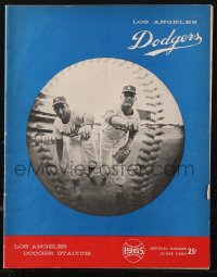 1p1019 LOS ANGELES DODGERS program 1965 great baseball images & info, includes official score card!