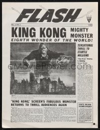 1p1170 KING KONG promo brochure R1952 cool newspaper design w/ eighth wonder of the world headline!