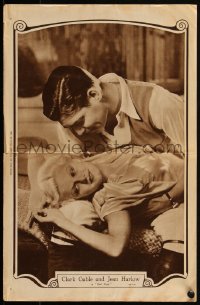 1p1036 RED DUST English magazine page 1933 great romantic close up of Clark Gable & sexy Jean Harlow