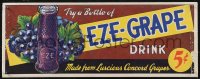 1p0258 EZE-GRAPE 8x20 advertising poster 1930s made from luscious concord grapes, try a bottle!