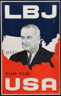 1p0241 LYNDON B. JOHNSON 13x21 political campaign 1964 he was President after JFK assassination!