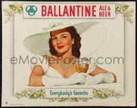 1p0238 P. BALLANTINE & SONS BREWING CO. 14x18 standee 1948 art of beautiful woman with a beer!