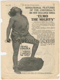 1p1185 ELMO THE MIGHTY trade ad 1919 Elmo Lincoln as he appeared in Tarzan of the Apes!