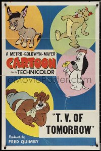 1p1642 METRO-GOLDWYN-MAYER CARTOON 1sh 1952 art of Tex Avery's Droopy & more, T.V. of Tomorrow!