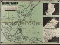 1p0236 NEWSMAP vol 4 no 9F 35x47 WWII war poster 1945 great images & information about war efforts!