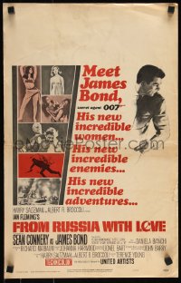 1p0451 FROM RUSSIA WITH LOVE WC 1964 Sean Connery in Ian Fleming's James Bond 007 spy adventure!