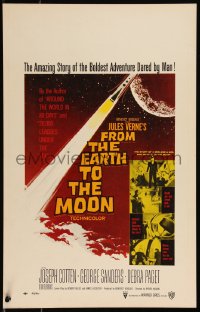 1p0452 FROM THE EARTH TO THE MOON WC 1958 Jules Verne's boldest adventure dared by man!