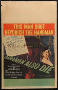 1p0457 HANGMEN ALSO DIE WC 1943 directed by Fritz Lang, Brian Donlevy, great dramatic art, rare!