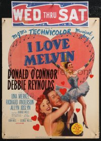 1p0461 I LOVE MELVIN WC 1953 great romantic image of Donald O'Connor & Debbie Reynolds!