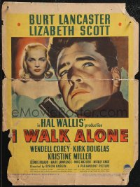 1p0462 I WALK ALONE WC 1948 different image of Burt Lancaster & sexy Lizabeth Scott, ultra rare!