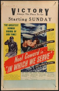 1p0466 IN WHICH WE SERVE WC 1943 directed by Noel Coward & David Lean, English World War II epic!