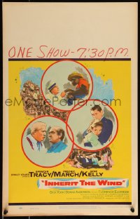 1p0467 INHERIT THE WIND WC 1960 art of Spencer Tracy, Fredric March, Gene Kelly & chimpanzee!