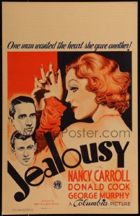 1p0469 JEALOUSY WC 1934 one man wanted sexy Nancy Carroll's heart, but she gave it to another, rare!