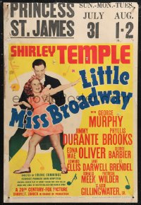 1p0475 LITTLE MISS BROADWAY WC 1938 great image of Shirley Temple dancing with George Murphy!