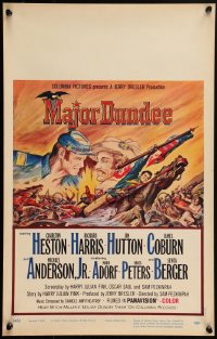 1p0479 MAJOR DUNDEE WC 1965 Sam Peckinpah, Charlton Heston, Gustav Rehberger Civil War battle art!