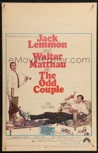 1p0486 ODD COUPLE WC 1968 art of best friends Walter Matthau & Jack Lemmon by Robert McGinnis!