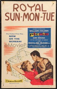 1p0491 PICNIC WC 1956 art of barechested William Holden & sexy long-haired Kim Novak, ultra rare!