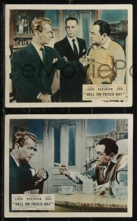 1p1837 HELL ON FRISCO BAY 8 color English FOH LCs 1956 Edward G. Robinson & Joanne Dru!