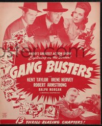 1p1673 GANG BUSTERS pressbook 1942 Kent Taylor serial, radio's greatest action show, very rare!