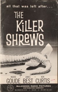 1p1676 KILLER SHREWS/GIANT GILA MONSTER pressbook 1959 great monster artwork, sci-fi double-bill!