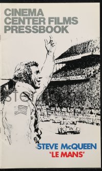 1p1677 LE MANS pressbook 1971 great different artwork of race car driver Steve McQueen!