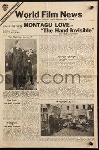 1p1164 HAND INVISIBLE promo brochure 1919 Montagu Love, Virginia Hammond, cool newspaper design!