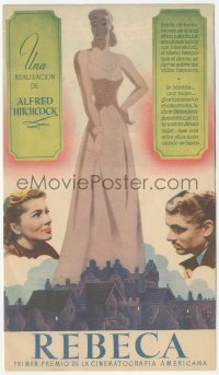 1p1812 REBECCA 4pg Spanish herald 1942 Alfred Hitchcock, Laurence Olivier & Joan Fontaine, different!