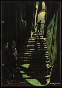 1p1188 FUGITIVE Italian trade ad 1941 Majorana art, On the Night of the Fire, English crime, rare!