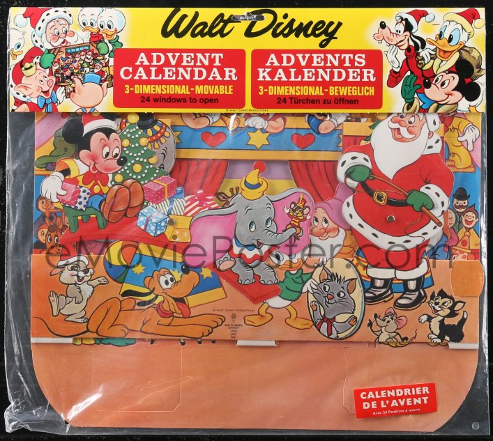1p0253 WALT DISNEY Danish advent calendar 1990s with