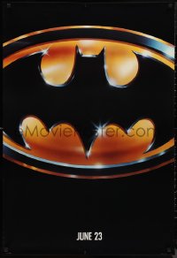 1r0950 BATMAN teaser 1sh 1989 directed by Tim Burton, cool image of Bat logo, matte finish!