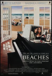 1r0954 BEACHES 1sh 1988 great image of best friends Bette Midler & Barbara Hershey!