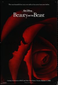 1r0957 BEAUTY & THE BEAST IMAX advance DS 1sh R2002 Walt Disney cartoon classic, art of cast in rose!