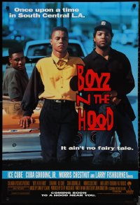 1r0976 BOYZ N THE HOOD int'l advance DS 1sh 1991 Cuba Gooding Jr., Ice Cube, directed by John Singleton!