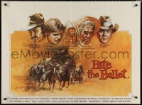 1r0449 BITE THE BULLET British quad 1975 cool art of Gene Hackman, Candice Bergen & James Coburn!