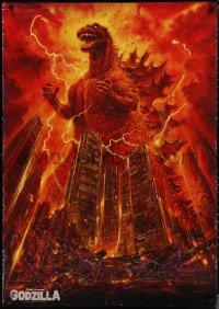 1r0184 GODZILLA 1985 29x41 Japanese commercial poster 1984 best art of Gojira by Noriyoshi Ohrai!