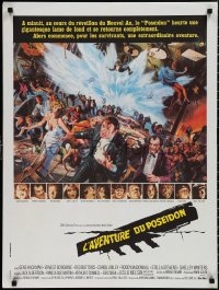 1r0779 POSEIDON ADVENTURE French 24x32 1973 art of Hackman & Stevens escaping by Mort Kunstler!