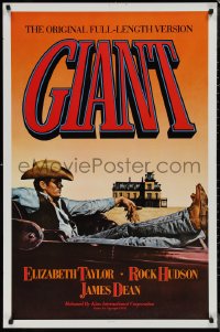 1r1079 GIANT 1sh R1983 James Dean, Elizabeth Taylor, Rock Hudson, George Stevens classic!